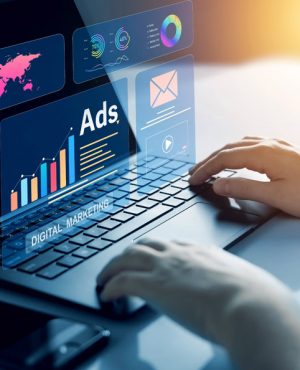 Ads dashboard screen digital.Digital marketing concept.Online advertising ,digital marketing and ad on internet to targeted customers. Digital marketing concept.